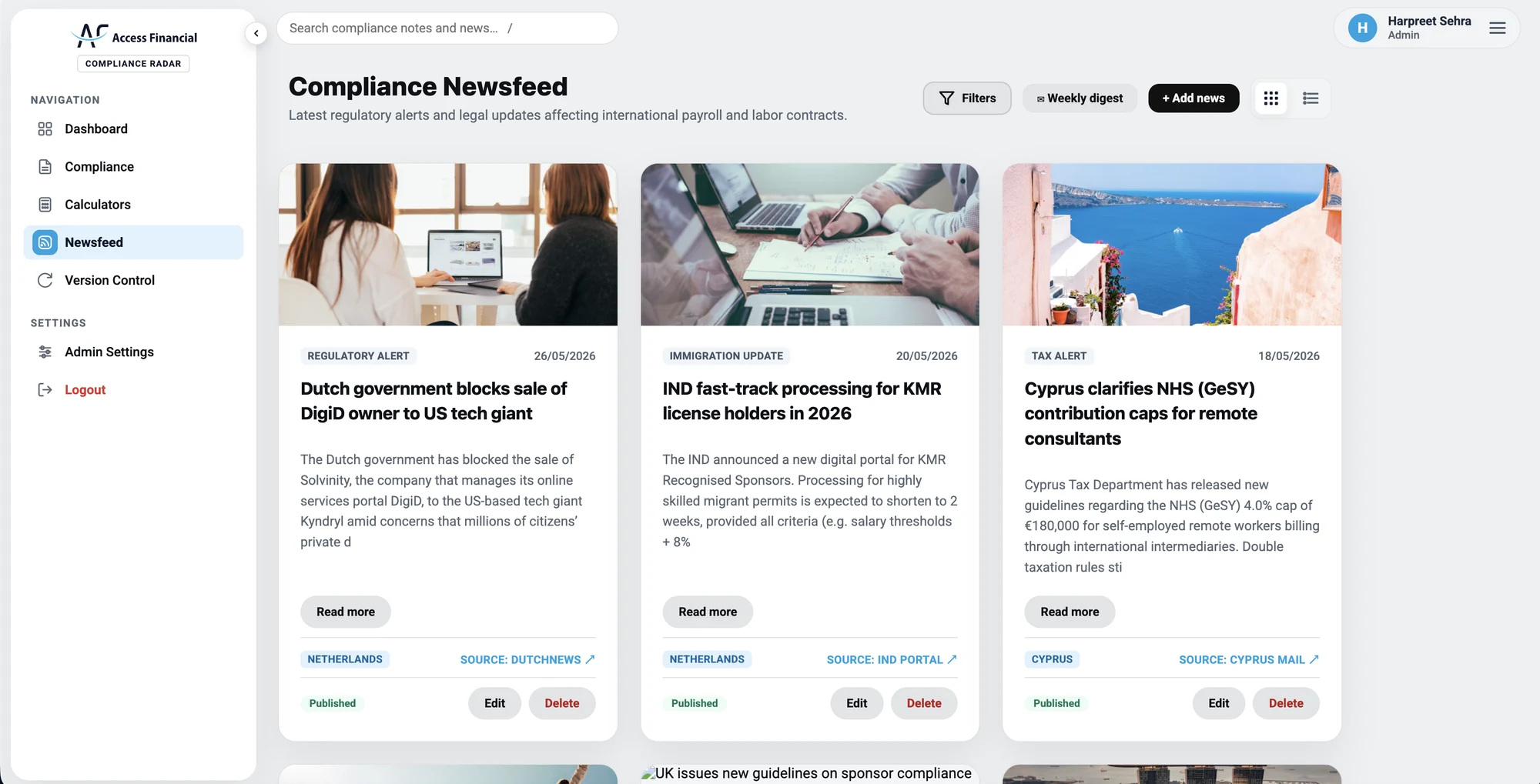 Access Financial — интерфейс проекта 2